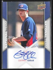 Gerrit Cole 2009 Upper Deck USA Baseball Box Set Auto D #USA-68 USA