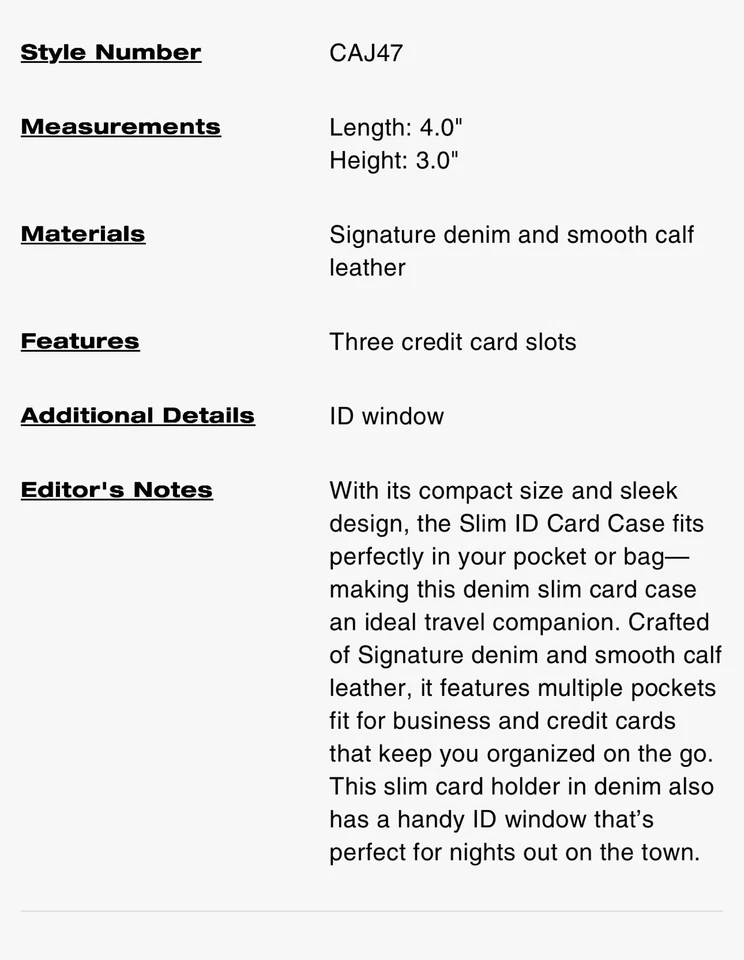 💠NUEVA Cartera Estuche para Tarjetas Coach 💠 Denim Signature 💠NEGRO CAJ47 Foto 4 de 4