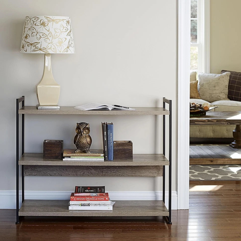 Household Essentials Jamestown Estante Ancho 3 Estantes Abierto 3 Niveles, Madera de Fresno Foto 2 de 4