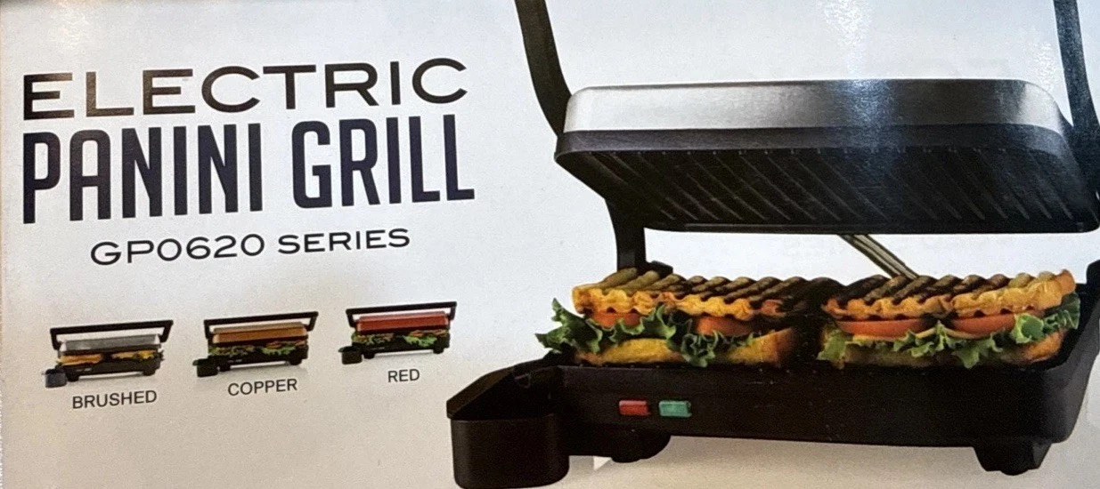 Electric Panini Press Sandwich Maker with Non-Stick Coated Plates Ovente GP0620R
Opens in a new wind
