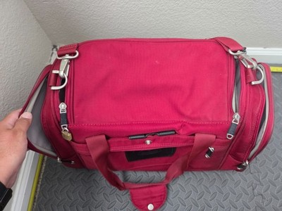 Samsonite Red Travel Duffle Bag Carry On Luggage Gym Sport Tote Zip Pocket #S140