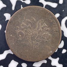 (1837-1838) Lower Canada Montreal Un Sou 1/2 Penny Half Penny Token Lot#C7989