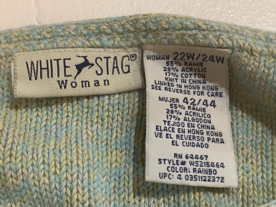 White Stag 22-24 Plus Woman’s 3x Pull Over Sweater Multicolor Striped Shirt Slv - Image 3 of 4