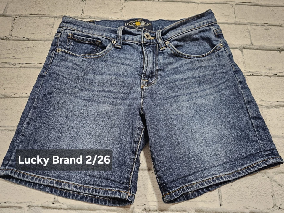 Lucky Brand Shorts The Roll Up Women's Sz 2/26 Denim Preppy - Image 2 of 4