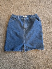 VINTAGE Y2K Real Comfort BY Chadwicks Utility Carpenter Style denim skirt Sz-14