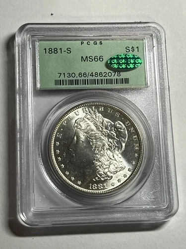 1881-S Morgan Dollar $1 PCGS MS66 CAC OGH Blast White Great Strike