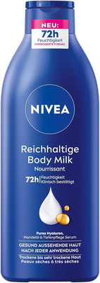 NIVEA Reichhaltige Body Milk, Intensiv Pflegende Körpercreme Mit Purem Hyaluron,