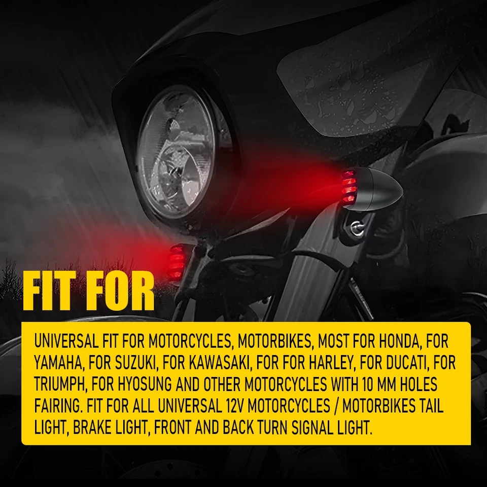 Señal de giro para motocicleta Honda VTX 1300 1800 VT750 VT1100 luz roja duradera Foto 2 de 4