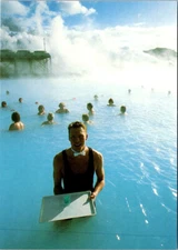 Postcard Man Blue Lagoon Risque 90's 80's  Iceland geothermal spa