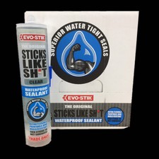 12 X EVO-STIK STICKS LIKE SH*T | Waterproof Sealant | White Clear | Flexible