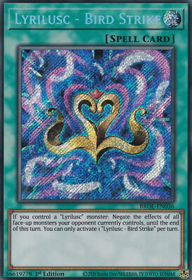 Yu-Gi-Oh BROL-EN036 Lyrilusc Bird Strike 1st. Secret Rare NM