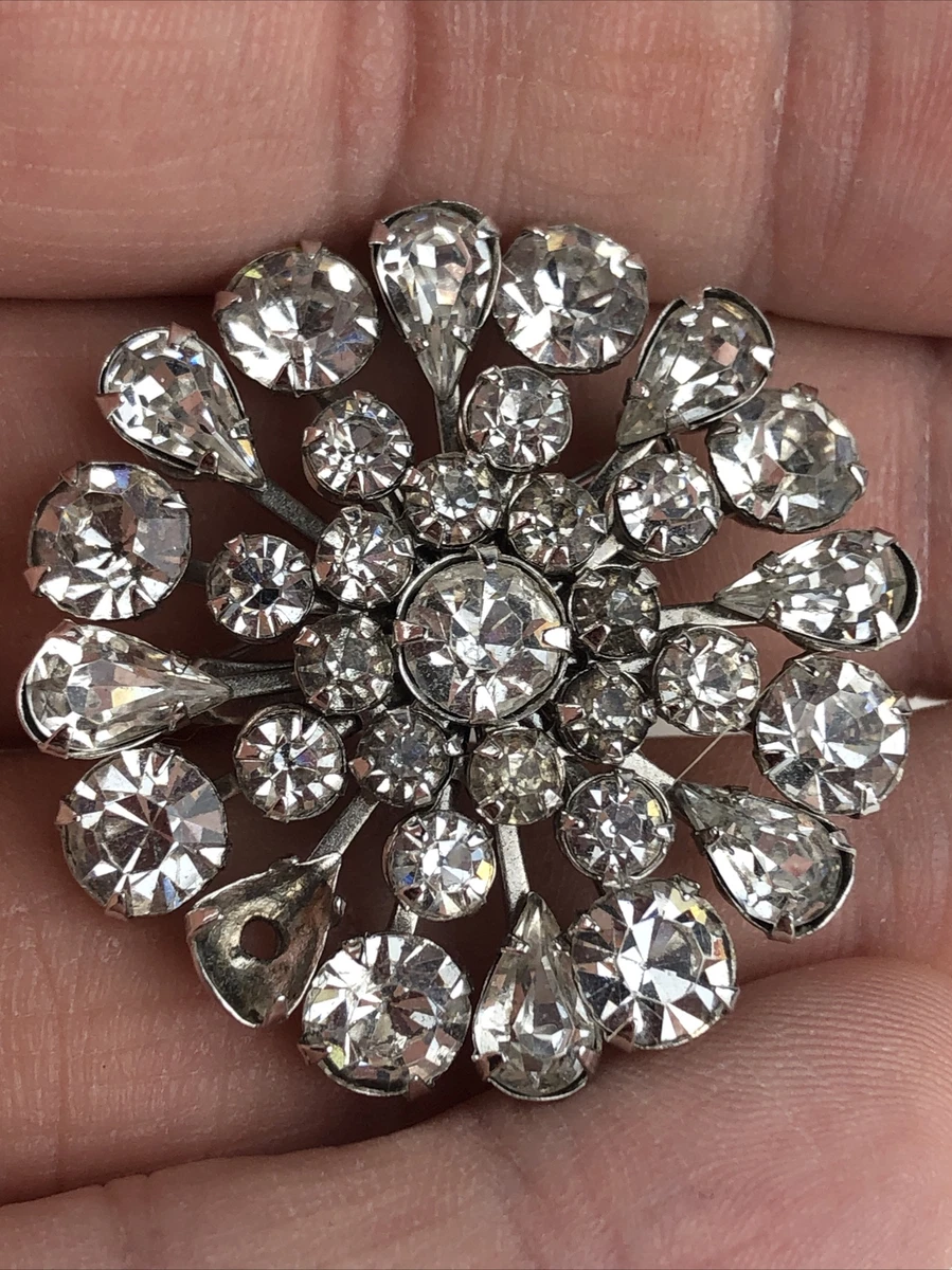 Estate Jewelry Star Burst Of Diamonds Pin