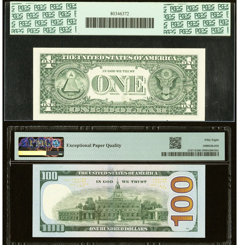$1-$100 2006-2009 Matching Fancy Serial Numbers Federal Reserve Bank Note Bill - Image 2 of 4