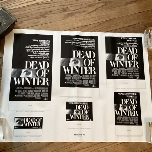 Original 1987 Dead Of Winter 24x18” Horror Newspaper Movie Slick