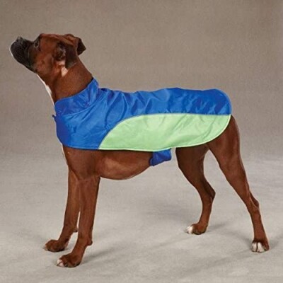 Zack and Zoey Blizzard Jacket, Blue/Green Dog Jacket w/ Detachable Hood, XXS Pet