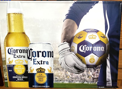 Corona Extra FUTBOL Soccer Metal BEER Sign Tin Tacker 23X17 FIFA WORLD CUP 2026