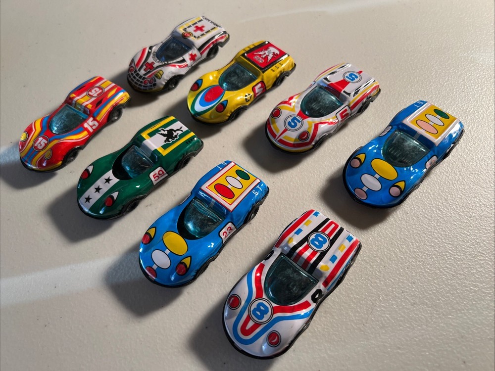 Vintage Unbranded Tin Race Cars Set Japan 7751 7758 Retro Models  
