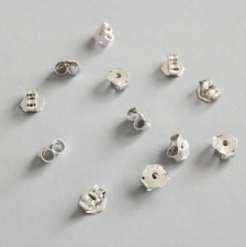 20Pcs/10 Pairs Sterling Silver Butterfly Backs Clutches For Stud Earrings DIY