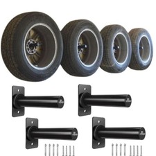 Tire Rack Wall Mount Garage Display Hanger Universal Weight Plate Flush Holder