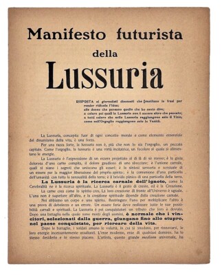 Futuristisches Plakat Lussuria, Saint-Point, Marinetti, 1913 - EROTIK AVANTGARDIA