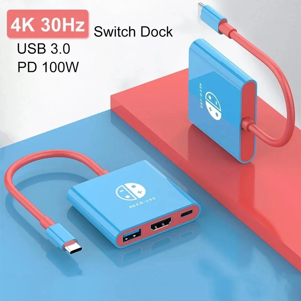 Adaptador de repuesto para estación de acoplamiento HDMI TV (para Nintendo Switch 1/2) OLED Foto 2 de 4