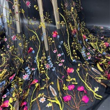 Floral Embroidery Lace Fabric,Multicolor DIY Tulle Fabric for Prom Dress,etc.