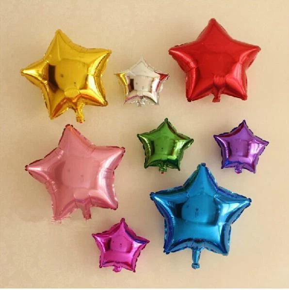 1-10 5" 10" 18" 24" Star Solid Foil Balloon Helium Ball Baby Shower Graduation - Image 3 of 4