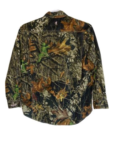 Browning for Her Womens XL Shirt Mossy Oak Breakup Camo Hunting Long Sleeves - Picture 5 of 11