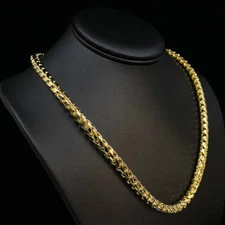 6.5mm Diamond Cut Franco Chain 18k Yellow Gold 26inch Solid Gold Chain Necklace