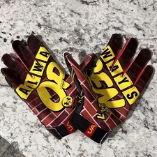 Mens Size XL Under Armour UA F7 Always Open Black Football Gloves GlueGrip