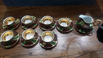 Vintage Cico Bavaria  Set 16 Pieces Gold Green Burgundy Made in Germany