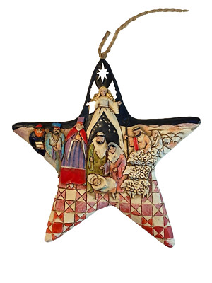 Jim Shore Nativity Star Hanging Christmas Ornament Heartwood Creek Enesco 5''