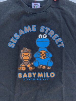 BAPE x Sesame Street Milo & Cookie Monster Tee Kids JP Size BAPE x Sesame Street Milo & Cookie Monster Tee Kids JP Size