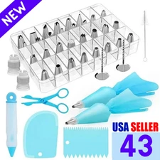 Cake Decorating Kit Set Tools Bags Piping Tips Pastry Icing Bags Nozzles 43 Pcs