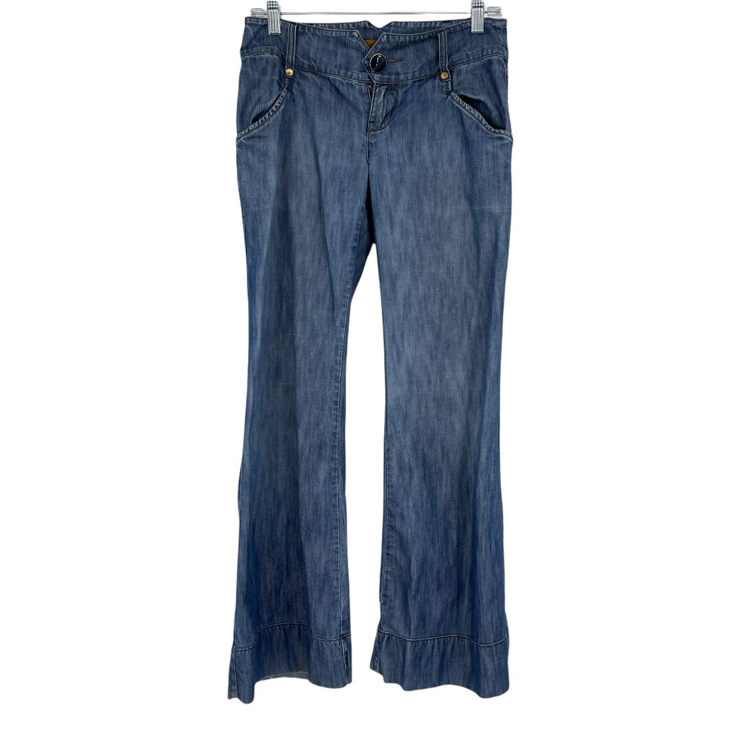 Arden B. Wide Leg Flare Jeans Dark Blue Denim Low… - image 1