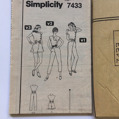 80's Simplicity 7433 Jumpsuit Romper in 3 Lengths Size 10 Uncut Pattern FF - Picture 2 of 6