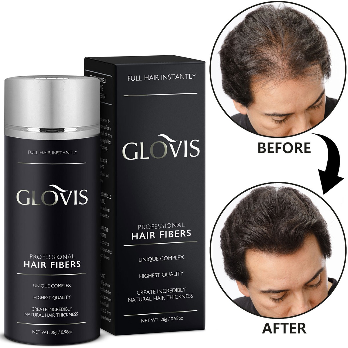 GLOVIS 28g Building Fiber Hair Loss Concealer Thickener  display picture 1