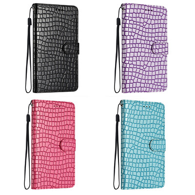 Für Samsung S24 S23 S20 Krokodilmuster PU Leder Flip Geldbörse Etui Handyhülle
