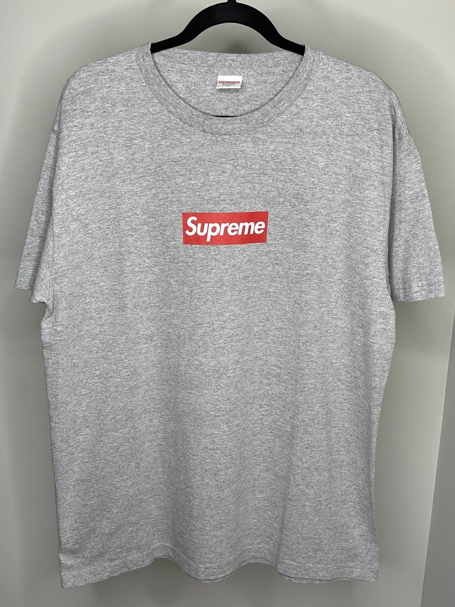 Supreme 20th Anniversary Box Logo Tee Heather Grey Size Xl New W/o