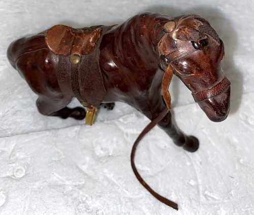 Byers Choice ~ Handgefertigtes braunes Leder Pferd zeigt Zunge 12 Zoll Vintage ~ RAR! - Bild 5 von 8