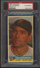 1959 Bazooka #9 Jim Davenport PSA 0 Auth San Francisco Giants (1877)