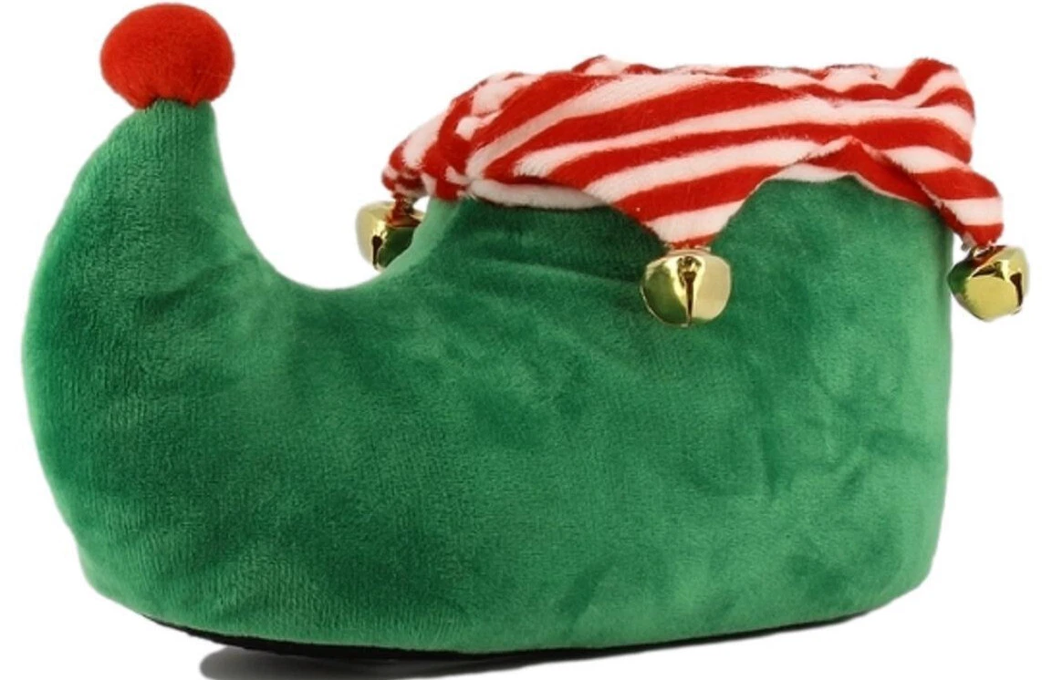 Christmas Elf Matching Slippers Family Mini Me Jingle Bell Novelty