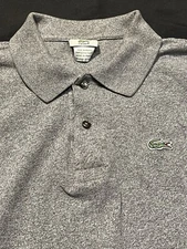 RARE MADE IN FRANCE LACOSTE THICK POLO GREY SHIRT MENS XXL 2XL SIZE 7 AUTHENTIC