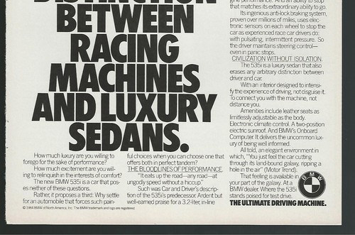 1985 BMW 535i advertisement, BMW sedan print ad - Bild 3 von 3