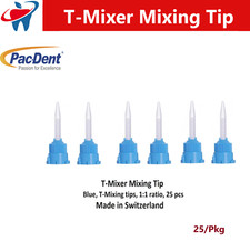 Dental HP T-Mixer Mixing Tip Blue T-Mixing tips, 1:1 for C B, 25/Pk PacDent