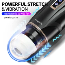 3in1 Male Masturbation Cup Thrusing Vibrating Sucking Pocket Pussy Men Sex Toys