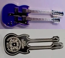 Somalia 1 DOLLAR 2012 x 1 Double GUITAR SHAPED Purple Silver UNC COLOURED COIN