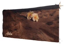Aloha Plumeria Florwers on Driftwood Beach Towel