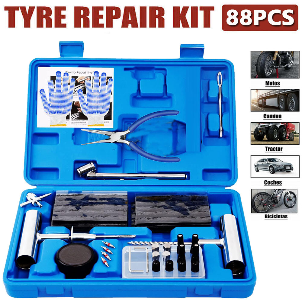 88x Tubeless Tyre Puncture Repair Kit Car Van Motorbike Flat Tire