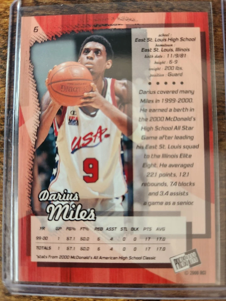 2000 Press Pass Darius Miles Rookie RC #6 Los Angeles Clippers - Image 2 of 2